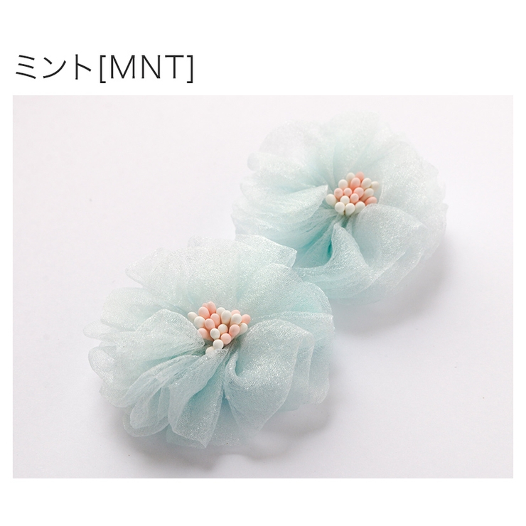 マカロンカラーのお花ヘアクリップ 2個セット 女の子 髪飾り