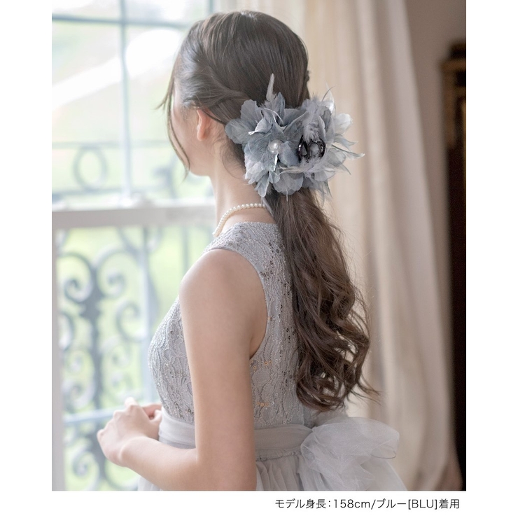 大きめリッチなフラワーフェザーバンスクリップ ヘアアクセ キッズ[品番：CATK0003560]｜Catherine  Cottage（キャサリンコテージ）のキッズファッション通販｜SHOPLIST（ショップリスト）