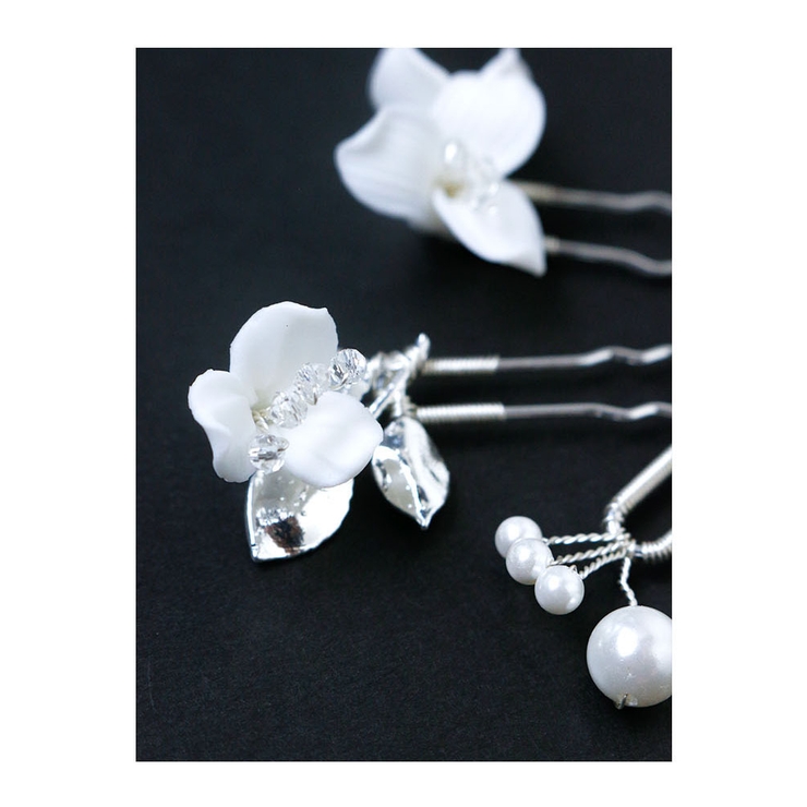 ニュアンスホワイトフラワーUピン 5本セット キャサリンコテージ | Catherine Cottage | 詳細画像8 