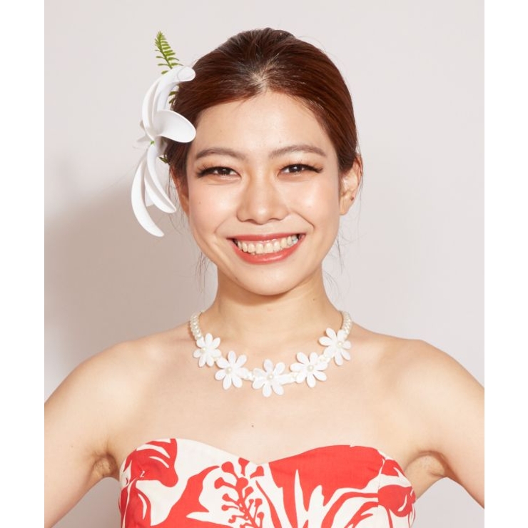 ホワイト | 【Maunaloa】ヘイバティアレ ハウチョーカーネックレス | アミナコレクション 