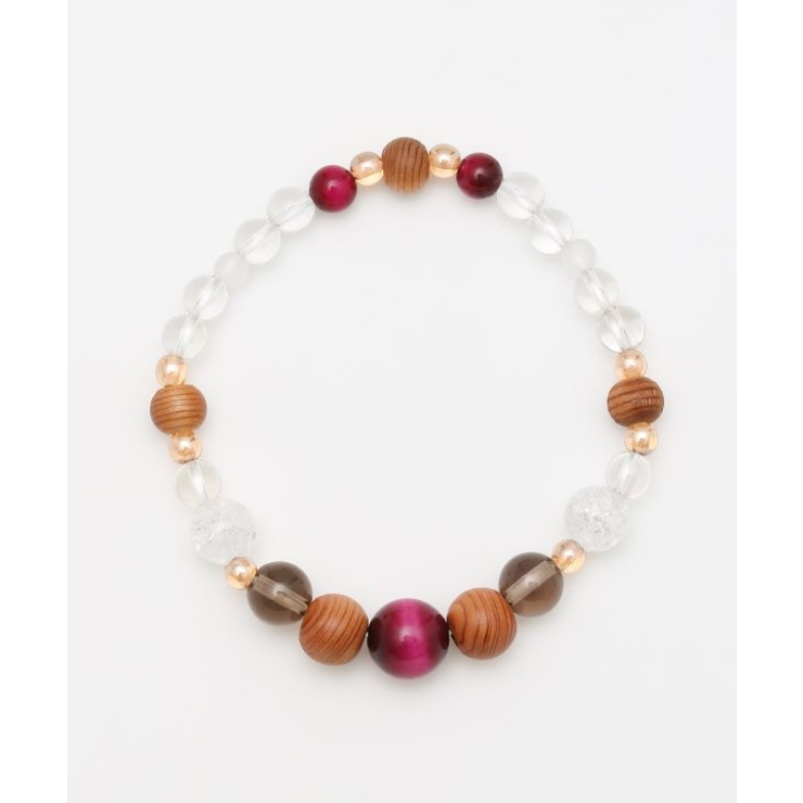 【岩座】屋久杉水晶 ローズタイガーアイブレスレット | アミナコレクション  | 詳細画像1 