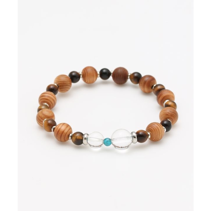 ブラウン | 【岩座】屋久杉非対称ブレスレット タイガーアイ | アミナコレクション 