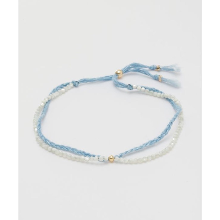 ホワイト | 【岩座】本藍紐アンクレット 浅葱 | アミナコレクション 