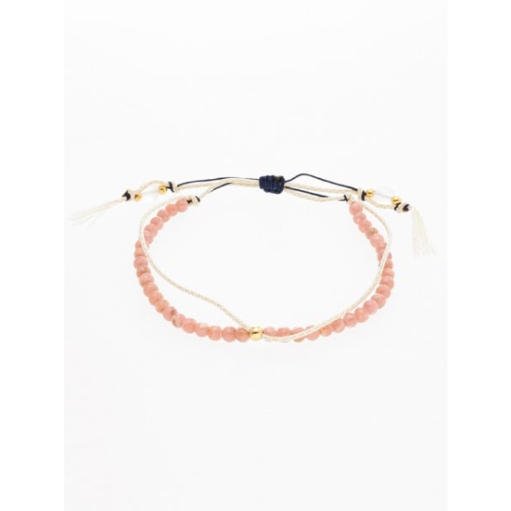 ピンク | 【岩座】【七月文月】産石絹紐ブレスレット | アミナコレクション 