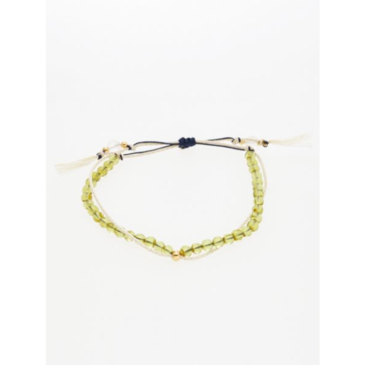 ライトグリーン | 【岩座】【八月葉月】産石絹紐ブレスレット | アミナコレクション 