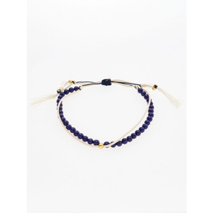 ダークブルー | 【岩座】【九月長月】産石絹紐ブレスレット | アミナコレクション 