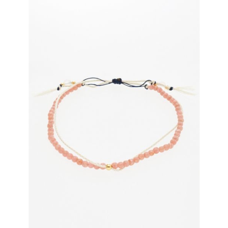 ピンク | 【岩座】【七月 文月】産石絹紐アンクレット | アミナコレクション 