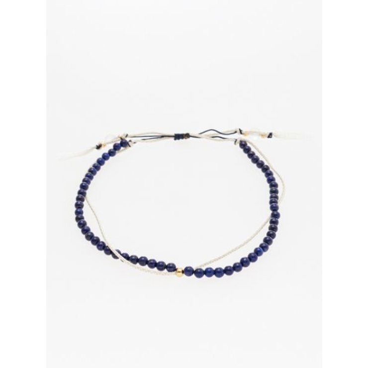 ダークブルー | 【岩座】【九月 長月】産石絹紐アンクレット | アミナコレクション 