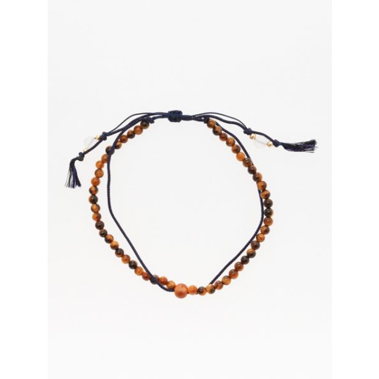 【岩座】紺紐虎目４ｍｍアンクレット | アミナコレクション  | 詳細画像1 