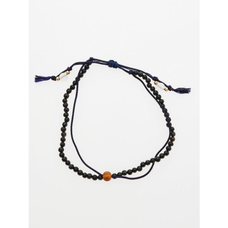 【岩座】紺紐青虎目４ｍｍアンクレット | アミナコレクション  | 詳細画像1 