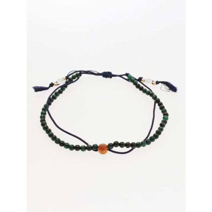 グリーン系その他 | 【岩座】紺紐緑虎目４ｍｍアンクレット | アミナコレクション 