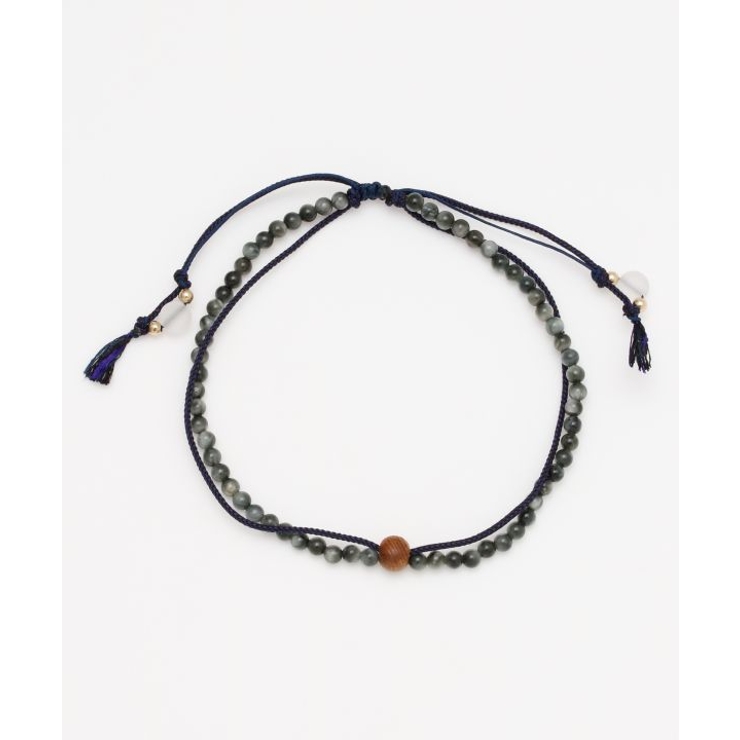 【岩座】紺紐白虎目４ｍｍアンクレット | アミナコレクション  | 詳細画像1 