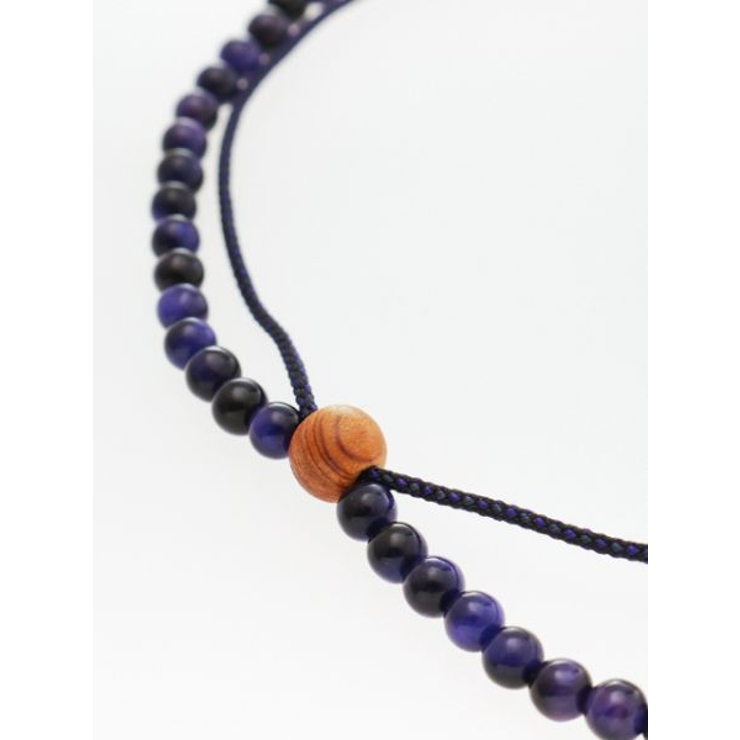 【岩座】紺紐紫虎目４ｍｍアンクレット | アミナコレクション  | 詳細画像1 