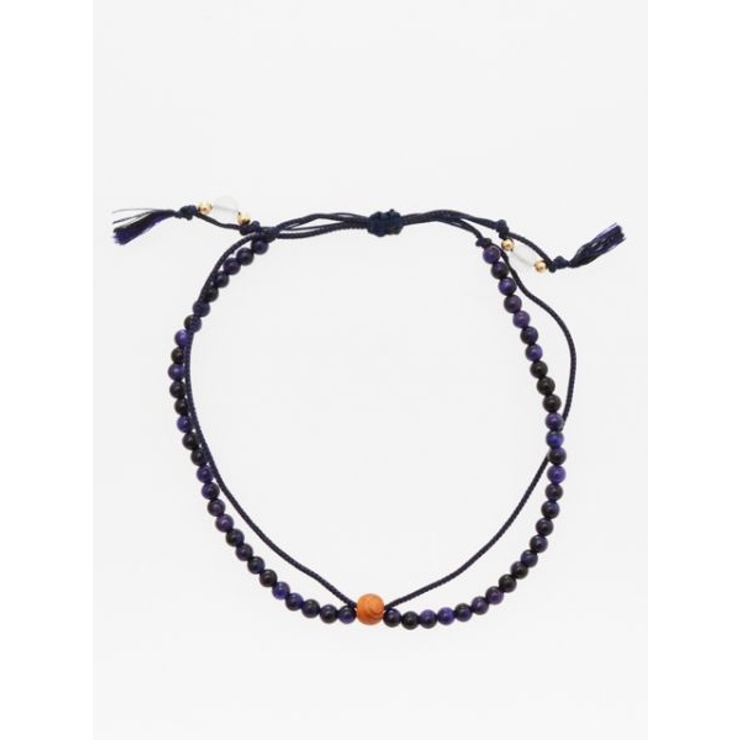 パープル系その他 | 【岩座】紺紐紫虎目４ｍｍアンクレット | アミナコレクション 