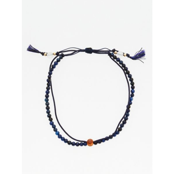 【岩座】紺紐瑠璃虎目４ｍｍアンクレット | アミナコレクション  | 詳細画像1 