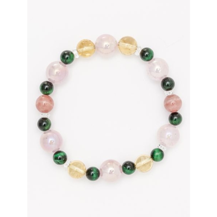 【岩座】桜花 グリーンタイガーアイブレスレット | アミナコレクション  | 詳細画像1 