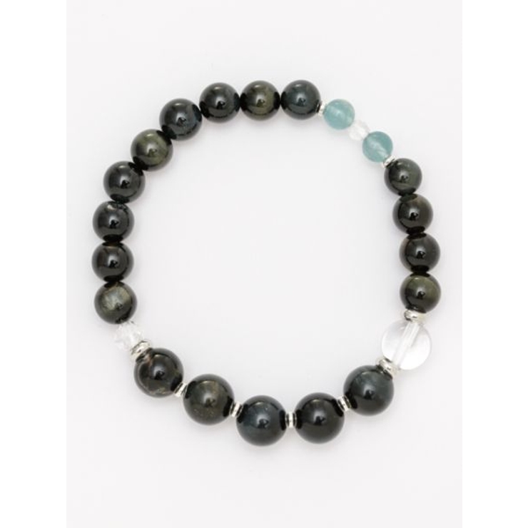 ダークブルー | 【岩座】粋人 １０mmブルータイガーアイブレスレット | アミナコレクション 