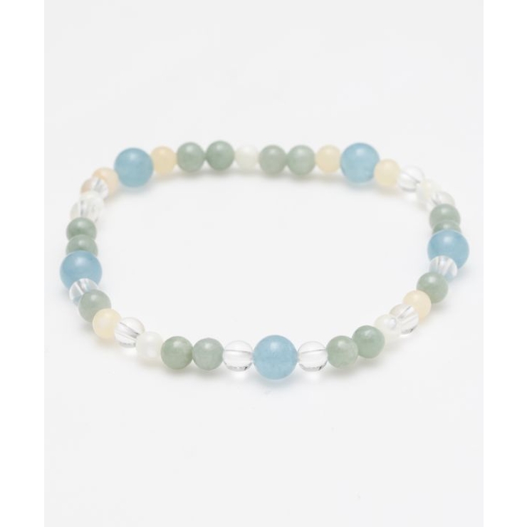 アクア | 【岩座】五縁繋ぎアクアマリンブレスレット | アミナコレクション 