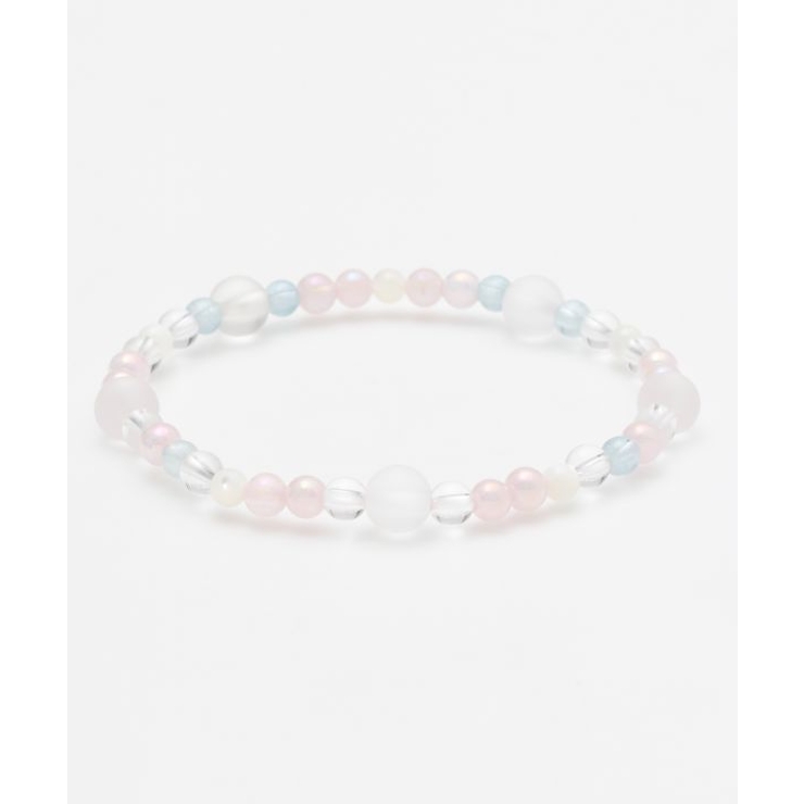 ストーン | 【岩座】五縁繋ぎフロスティ水晶ブレスレット | アミナコレクション 