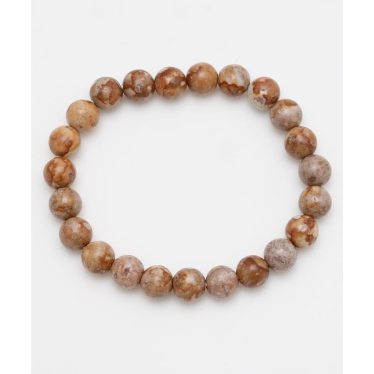 【岩座】姫川薬石ブレスレット/白 8mm | アミナコレクション  | 詳細画像1 