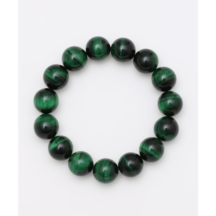 【岩座】グリーンタイガーアイ １４ｍｍブレスレット | アミナコレクション  | 詳細画像1 