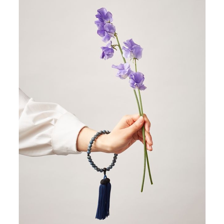 【岩座】【念珠】女性用藍染浅葱つづき珠[収納袋付き] | アミナコレクション  | 詳細画像3 