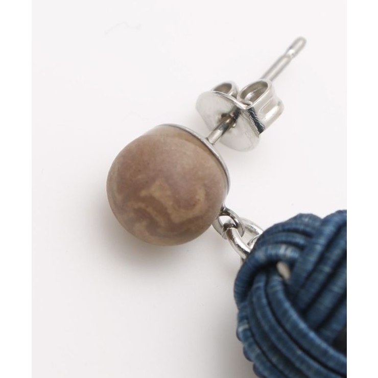 【岩座】本藍染め 水引水晶ピアス | アミナコレクション  | 詳細画像8 