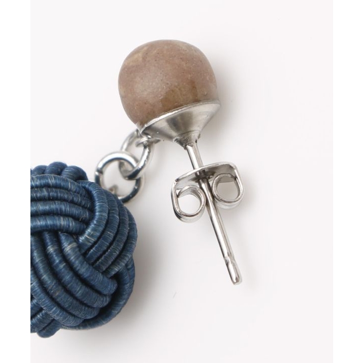 【岩座】本藍染め 水引水晶ピアス | アミナコレクション  | 詳細画像9 