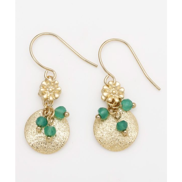 グリーン | 【岩座】千寿菊ピアス | アミナコレクション 