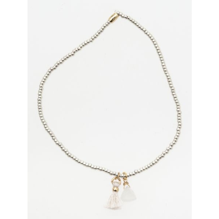 ホワイト系その他 | 【岩座】三角石フリンジブレスレット | アミナコレクション 