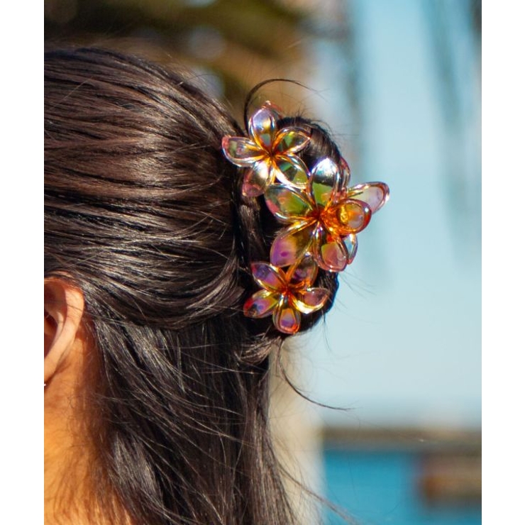イエロー | 【カヒコ】オーロラプルメリアヘアクリップ | アミナコレクション 