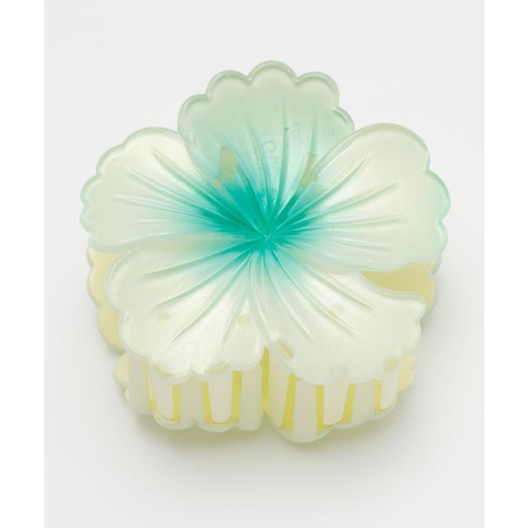 グリーン | 【カヒコ】ハイビスカスリノヘアクリップ | アミナコレクション 