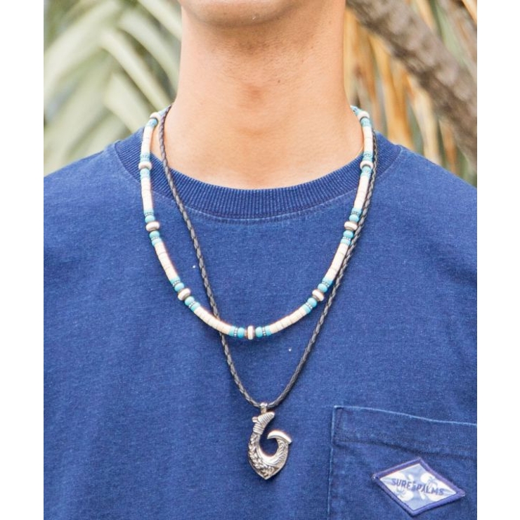 ブラック | 【カヒコ】フィッシュフックレオメンズネックレス | アミナコレクション 