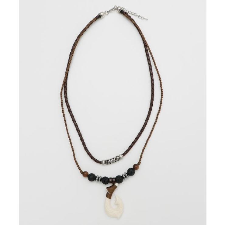 ブラウン | 【カヒコ】フィッシュフックナルメンズネックレス | アミナコレクション 