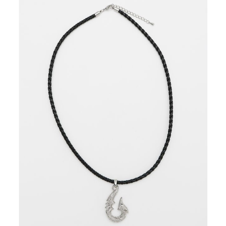 ブラック | 【カヒコ】メンズクロスフィッシュフックネックレス | アミナコレクション 