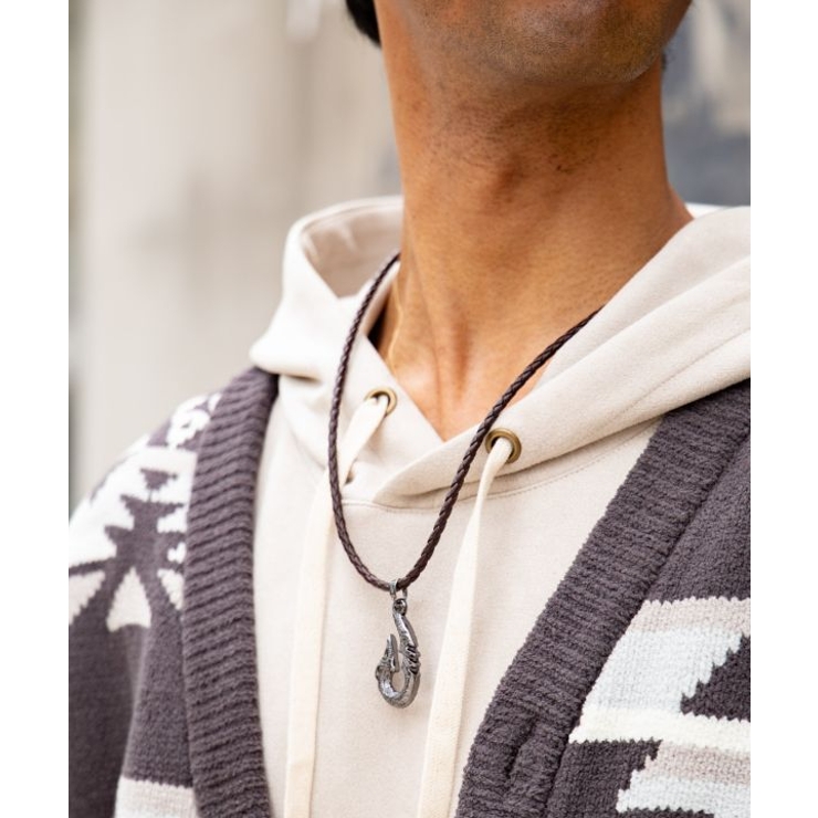 ブラウン | 【カヒコ】メンズクロスフィッシュフックネックレス | アミナコレクション 