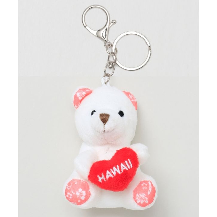 ホワイト | 【カヒコ】ラブハワイベアキーホルダー | アミナコレクション 