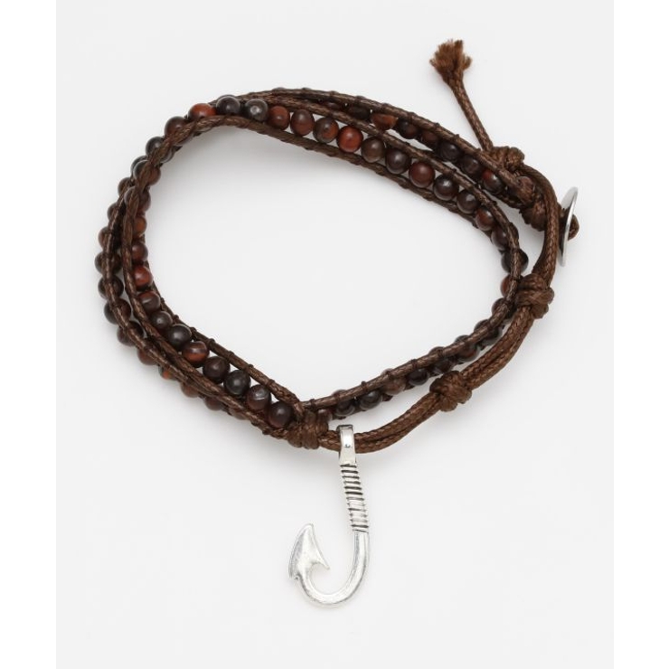 ブラウン | 【カヒコ】フィッシュフックMEN'S巻きブレスレット | アミナコレクション