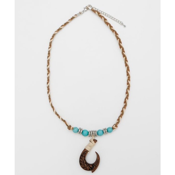 ベージュ | 【カヒコ】メンズウッドマイレフックネックレス | アミナコレクション 