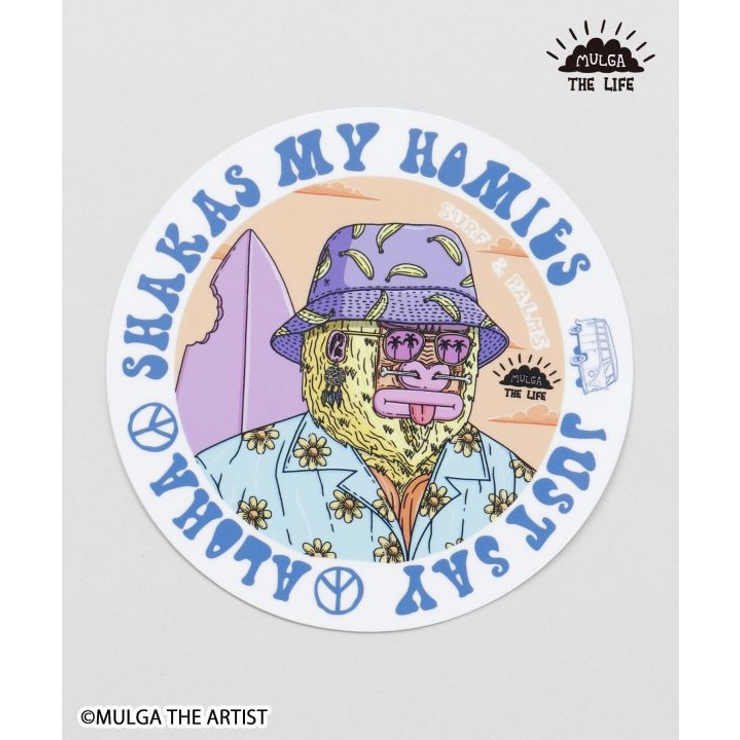 ブルー | 【カヒコ】【MULGA THE LIFE】ラウンドステッカー | アミナコレクション 