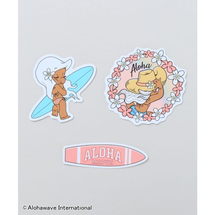 ピンク | 【カヒコ】ハウオリ３セットステッカー【ALOHA MAPUA】 | アミナコレクション 