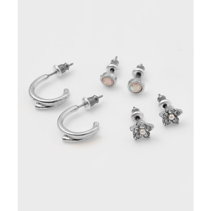 シルバー | 【カヒコ】ホクラニセットピアス | アミナコレクション 