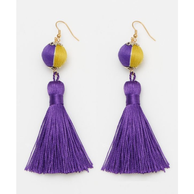 パープル | 【カヤ】彩り手鞠ピアス | アミナコレクション 