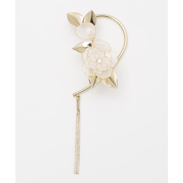 ホワイト | 【カヤ】芍薬華やぎイヤーフック | アミナコレクション 