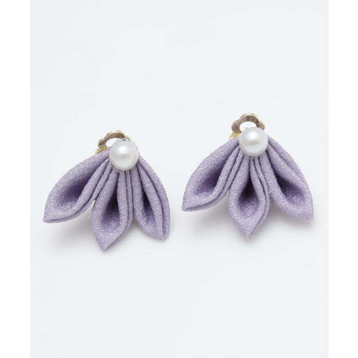 ライトパープル | 【カヤ】花平つまみイヤリング | アミナコレクション 