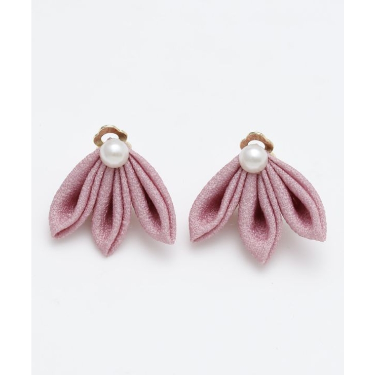 ピンク | 【カヤ】花平つまみイヤリング | アミナコレクション 