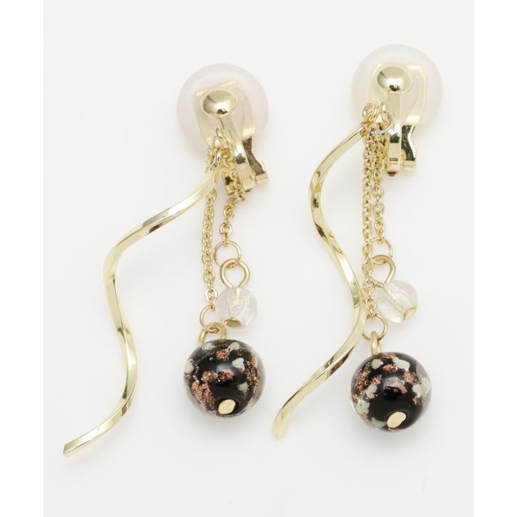 ブラック | 【カヤ】ほたる光イヤリング | アミナコレクション 