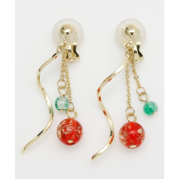 レッド | 【カヤ】ほたる光イヤリング | アミナコレクション 