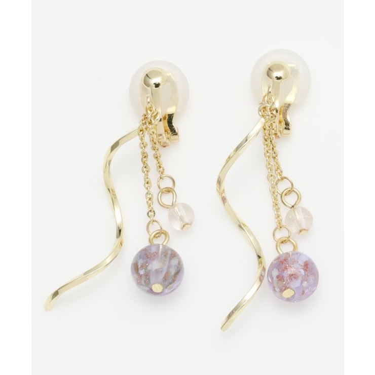 ライトパープル | 【カヤ】ほたる光イヤリング | アミナコレクション 