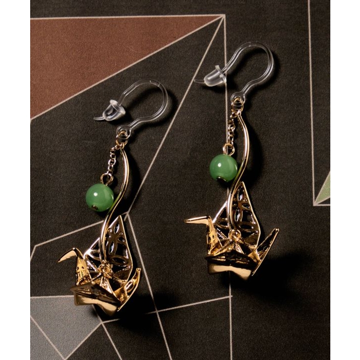 【カヤ】折り鶴 透け色ピアス | アミナコレクション  | 詳細画像1 